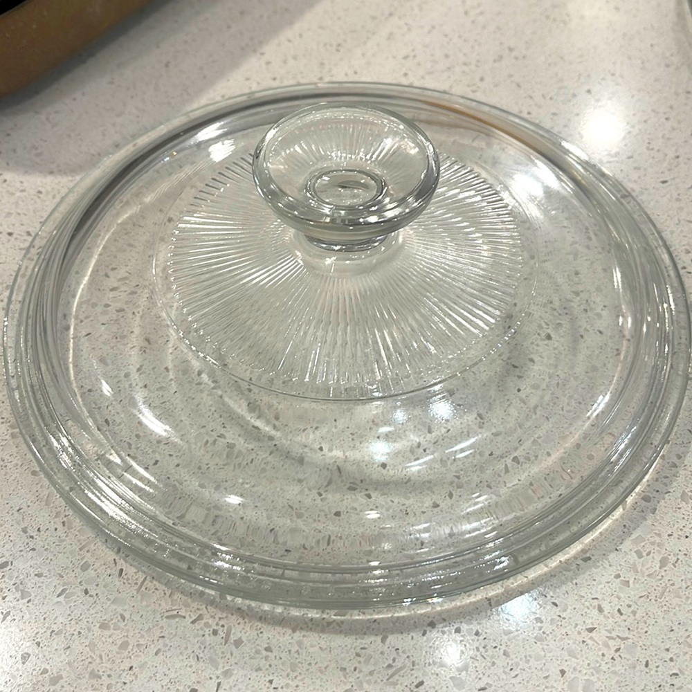 Corning Ware / Pyrex Clear Round Glass Lid ( Ribbed ) ( 7 1/4" Dia ) ( G-5-C A )